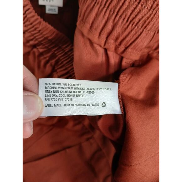 A New Day Pants Womens 16 Orange High Rise Wide Leg Casual Stretchy Cuffed NWT - Picture 9 of 10